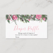 女の子クリスマスベビーシャワーおむつラッフル 名刺 (正面)