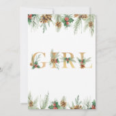 女の子クリスマスベビーシャワー招待状 招待状 (裏面)