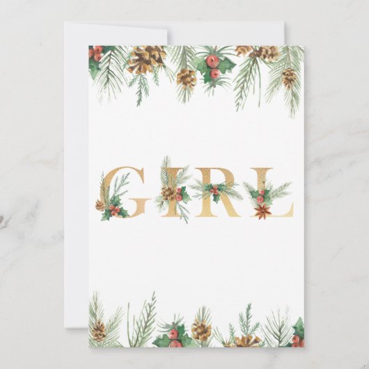 女の子クリスマスベビーシャワー招待状 招待状 (裏面)