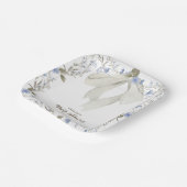 女の子コケエレガントットボウベイビーシャワー ペーパープレート (傾斜あり)