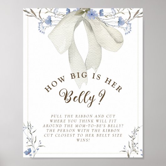 女の子コケエレガントット弓腹サイズベビーシャワー ポスター (正面)