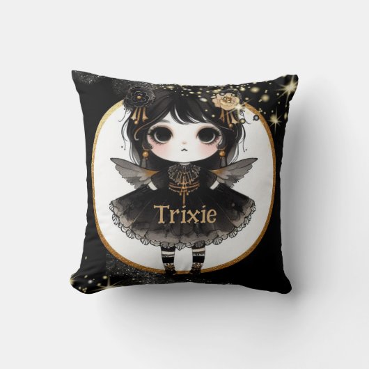 女の子ゴシックかわいいカスタムデコールギフトゴシックアニメ クッション (正面)