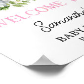 女の子サファリの動物の赤ちゃんシャワーへようこそ ポスター (角)