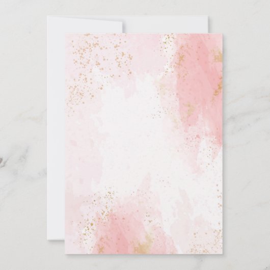 女の子サファリの女の子ピンクの赤ちゃんシャワージャングル 招待状 (裏面)