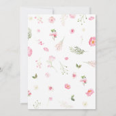 女の子サファリ動物ベビーシャワー 招待状 (裏面)