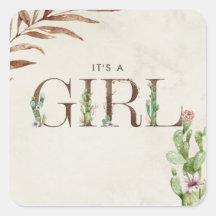 女の子サボテン革の赤ちゃんシャワー