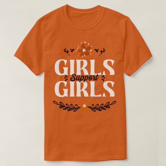 女の子サポート女の子パワーフェミニストフェミニズムW Tシャツ (デザイン正面)