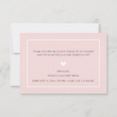 女の子サンキューピンクグリッターベビーシャワー |写真 案内状 (裏面)