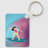 女の子サーフィンアットサンセット キーホルダー (裏面)