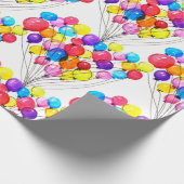 女の子シャワー | レインボーバルーン | 水彩画 ラッピングペーパー (角)