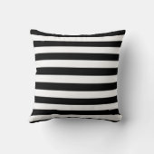 女の子シルエット,黒,白ストライプ色パーソナライズされた クッション (裏面)