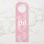 女の子ジェンダーがパーティーの好意を明かす ボトルネックタグ (裏面)