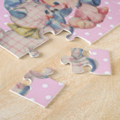 女の子ジェンダーが驚きのピンクを明かす ジグソーパズル (側面)