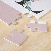 女の子ジェンダー発表ベビーシャワー ジグソーパズル (側面)