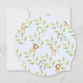 女の子ジャングル動物の男の子の赤ちゃんシャワー 招待状 (裏面)