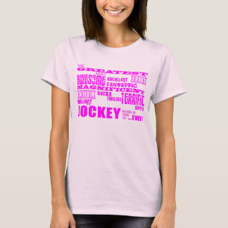 女の子ジョッキー:ピンクもっとも偉大クキー Tシャツ