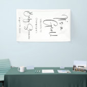 女の子スクリプトモダンの赤ちゃんシャワー 横断幕 (トレードショー)