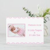 女の子スクリプト写真ピンクガーリー誕生 案内状 (スタンド正面)