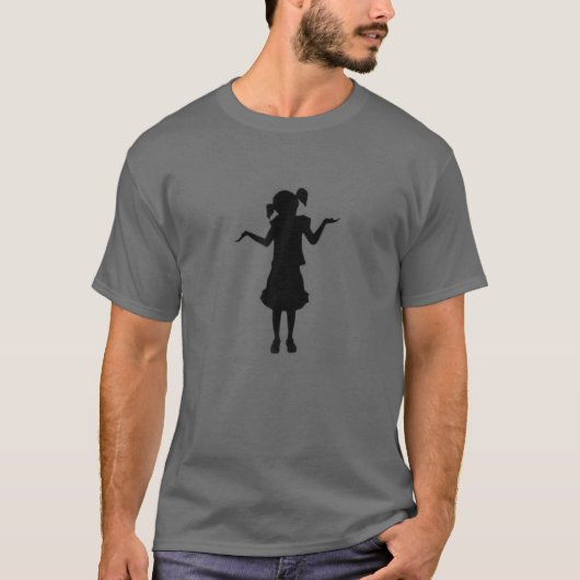 女の子ステンシル グラフィティーデザイン パーカー Tシャツ (正面)