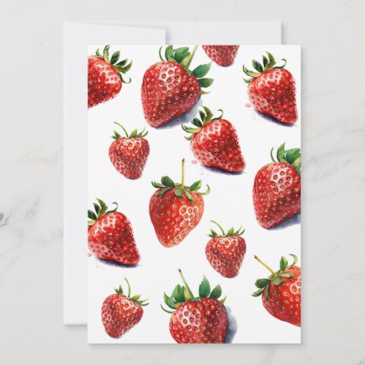 女の子ストロベリーベビーシャワー招待状 招待状 (裏面)