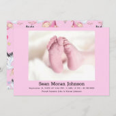 女の子ストーク誕生のお知らせ 招待状 (正面/裏面)