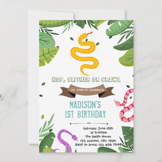 女の子スネークは虫の誘い 招待状 (正面)