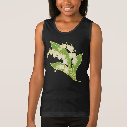 女の子スパゲティストラップタンク上部:渓谷のユリ Tシャツ (正面)