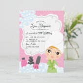 女の子スパスリーポバーバースデーパーティー招待 招待状 (スタンド正面)