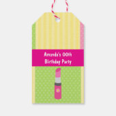 女の子スパバースデーパーティーゲストのお気に入り ギフトタグ (裏面)