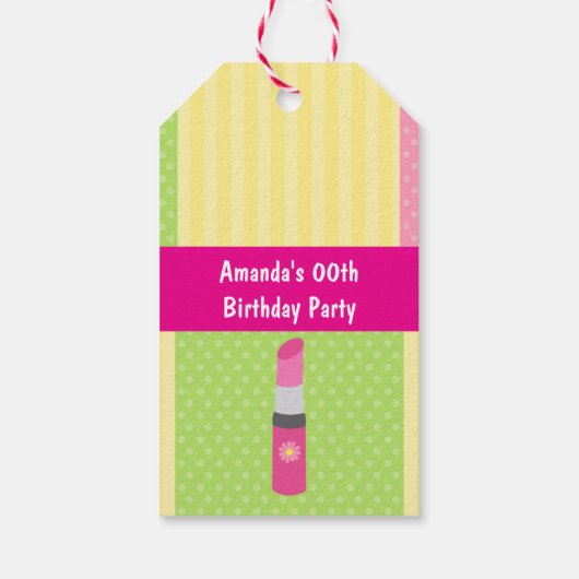 女の子スパバースデーパーティーゲストのお気に入り ギフトタグ (裏面)