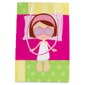 女の子スパバースデーパーティーゲストのお気に入り ミディアムペーパーバッグ (裏面)