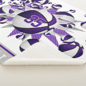 女の子スポーツルームのデコ紫色のバスケットボールのスター シェルパブランケット (3/4)