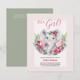 女の子ゾウの花ベビーシャワー性別を表示