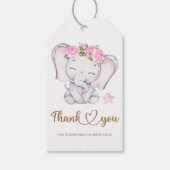 女の子ゾウの赤ちゃん感謝していシャワーあなた ギフトタグ (正面)