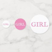 女の子タイポグラフィピンクベビーガールベビーシャワー コンフェッティ (裏面)