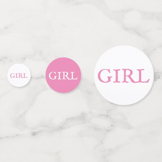 女の子タイポグラフィピンクベビーガールベビーシャワー コンフェッティ (裏面)