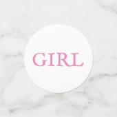 女の子タイポグラフィピンクベビーガールベビーシャワー コンフェッティ (スモール正面)