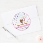 女の子タンブリング誕生日の好意の体操 ラウンドシール (封筒)