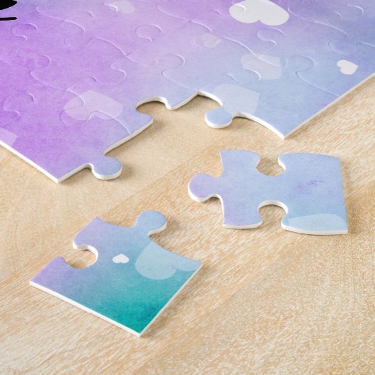 女の子ダンスウォーター色と浮きハート ジグソーパズル (側面)