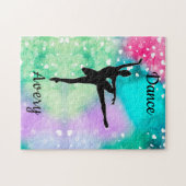 女の子ダンスウォーター色と浮きハート ジグソーパズル (横)