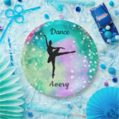 女の子ダンスウォーター色と浮きハート ペーパープレート (パーティー)