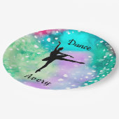 女の子ダンスウォーター色と浮きハート ペーパープレート (アングル)