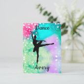 女の子ダンスウォーター色と浮きハート ポストカード (スタンド正面)