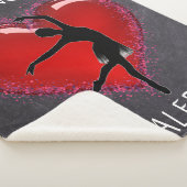 女の子ダンスシャルボードハートパーソナライズされた名 シェルパブランケット (3/4)