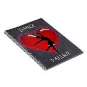 女の子ダンスシャルボードハートパーソナライズされた名 ノートブック (右側)