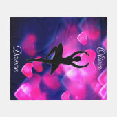 女の子ダンスピンクとパープルフローティングハート フリースブランケット (正面(横))