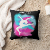 女の子ダンスリープピンクブルーカラー爆弾と名前 クッション (ブランケット)