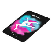 女の子ダンスリープピンクブルーカラー爆弾と名前 マグネット (左側)