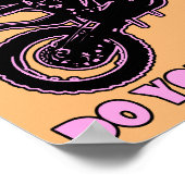 女の子ダートバイクのモトクロスポスターのサインのように乗る ポスター (角)