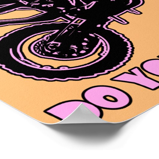 女の子ダートバイクのモトクロスポスターのサインのように乗る ポスター (角)